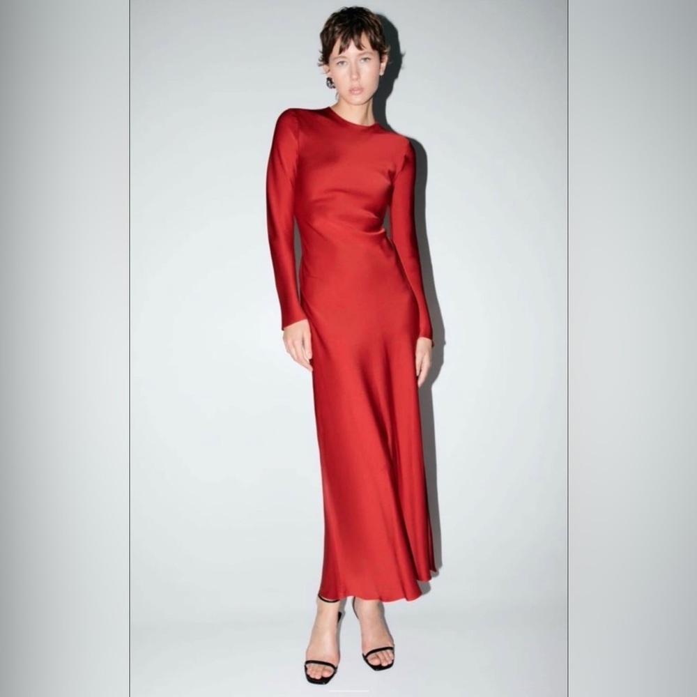 chinese dress ladies Wine Red Satin A-Line Midi Dress & Reviews - Wine Red - Dresses